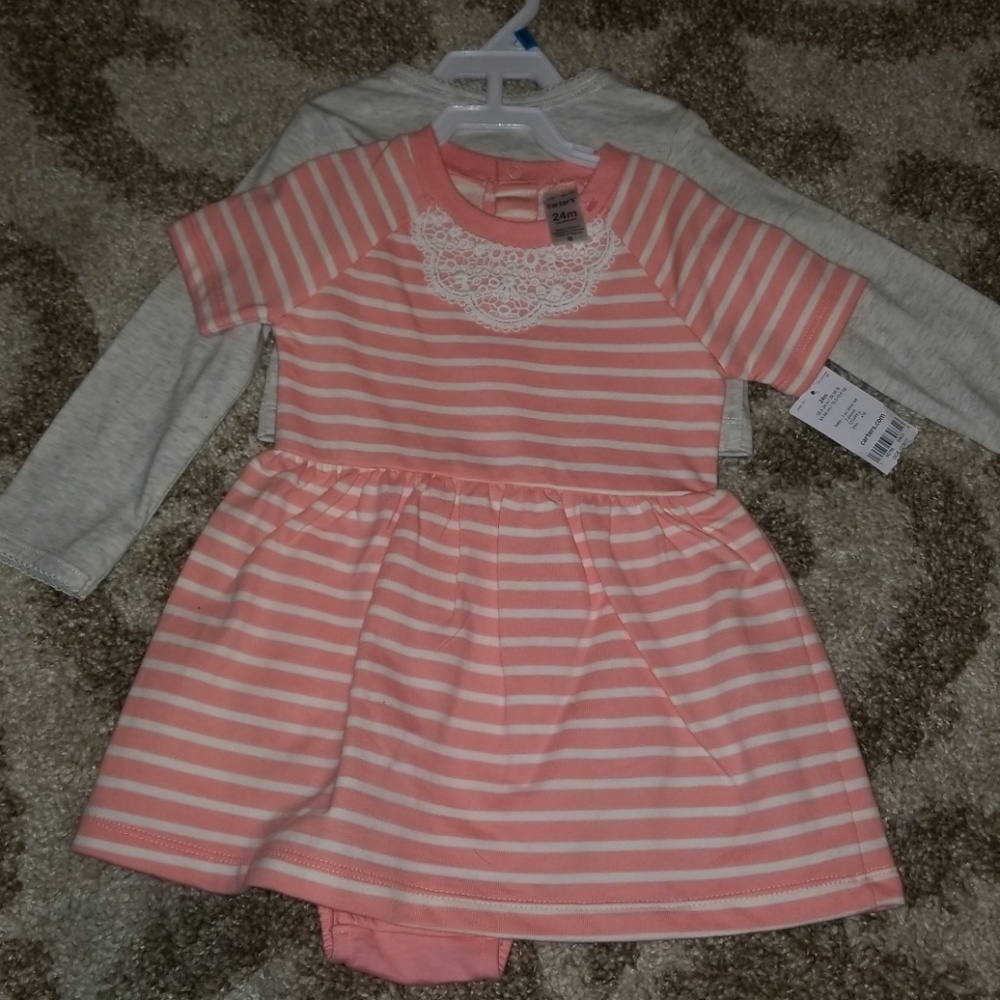 Baby dress and cardigan